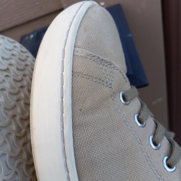 Birkenstock Arran Khaki Beige Canvas Lace-Up Sneakers Size 38 Wide / US 7 - 7.5 - Picture 7 of 16